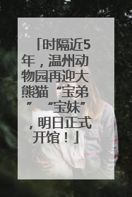 时隔近5年，温州动物园再迎大熊猫“宝弟”“宝妹”，明日正式开馆！